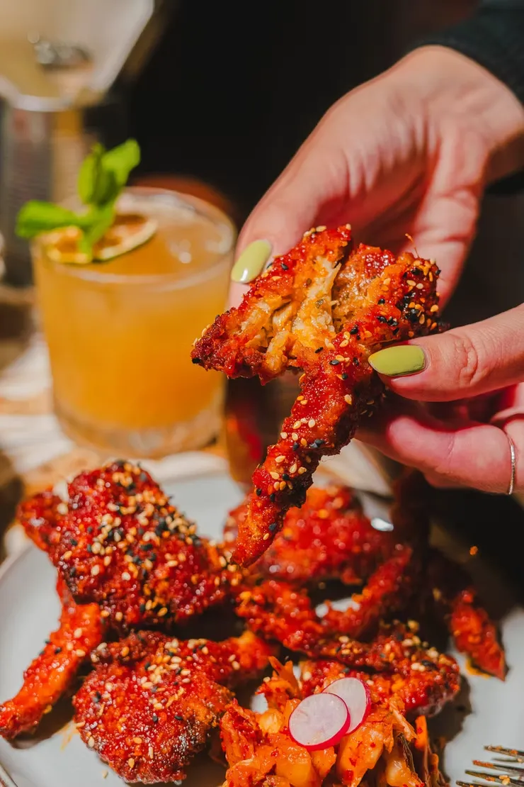 Plant-based wings served at Love Shack London
